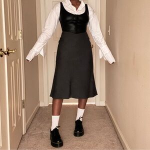 vintage black/grey midi skirt